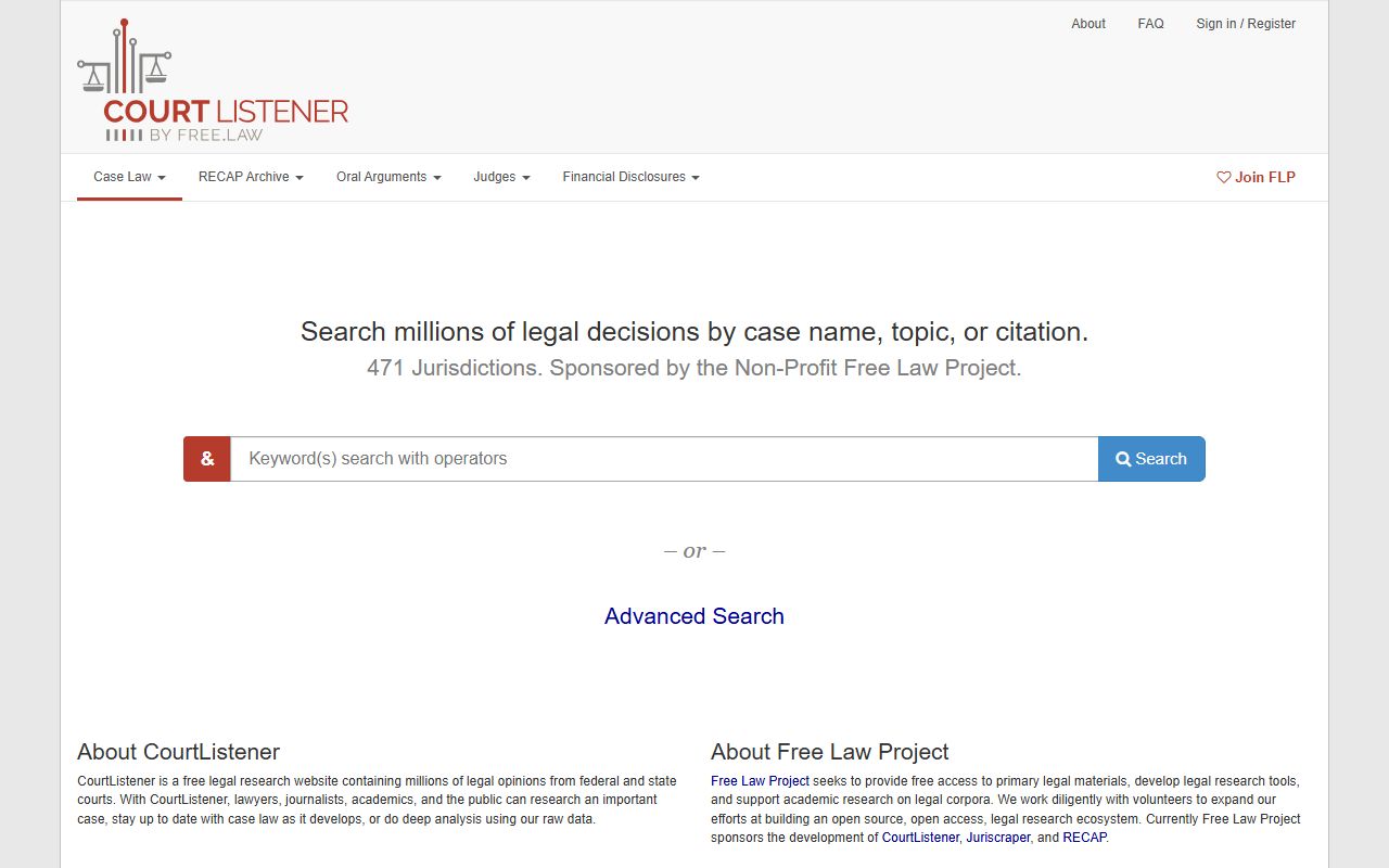 CourtListener opinion archive supplementing Saginaw County court records