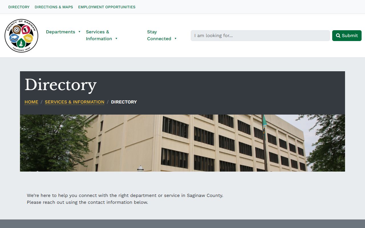 Saginaw County directory of court offices and records contacts
